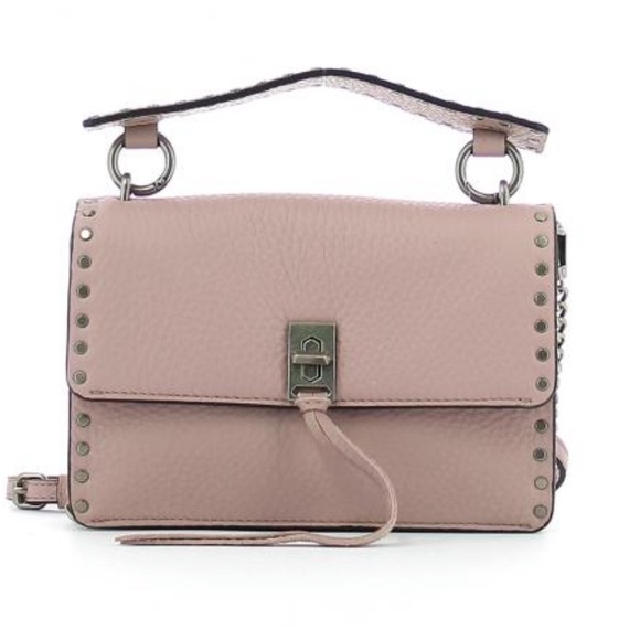 Rebecca minkoff Darren top handle crossbody leather tan studded bad - Picture 6 of 7